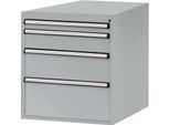 Manuflex Schubladen-Unterbauten, für Werkbank Profi Tiefe 700 mm, alusilber