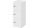 Schließfachschrank Topas Line, 3 Ordnerhöhen, 3 Fächer, Zahlenschloss, B 400 x T 420 x H 1100 mm, weiß/weiß