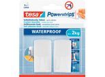 tesa Powerstrips Haken Wave, für Feuchträume, hält Gegenstände bis 2 kg, 2er-Set