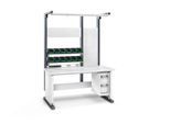 Bott Arbeitsplatzsystem Avero Komplettmodul 4, elektrisch höhenverstellbar, HPL beschichtete Spanplatte, bis 300 kg, lichtgrau/anthrazitgrau