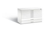 Planschrank aus Stahl, für Formate bis DIN A1, 8 Schubladen