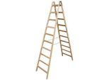 Sprossen-Doppelleiter, Holz, 2 x 10 Sprossen