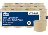 Tork OptiServe® Coreless Toilettenpapier, 2-lagig, perforiert, kompakte Rolle, recycelte Fasern