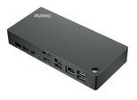 ThinkPad Universal USB-C-Dockingstation Lenovo, 2 x DP/1 x HDMI, diverse USB-Anschlüsse, LAN, B 171 x T 80 x H 37,5 mm, schwarz