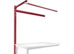 Aufbauportal m. Ausleger, Ansatztisch STANDARD Arbeitstisch/Werkbank UNIVERSAL/PROFI, 1500 mm, rubinrot