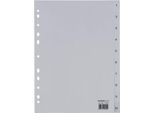 Schäfer Shop Select Ordnerregister, für DIN A4, numerisch, 10 Fächer, Polypropylen, grau
