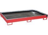 Bauer Regalwanne RW 2200-2 PE, mit PE-Einsatz, L 2165 x B 1315 x H 510 mm, feuerrot RAL 3000