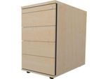 Schäfer Shop Select Standcontainer 13333, 1 Utensilienauszug, abschließbar, 4 Schübe, B 428 x T 800 x H 740 mm, Ahorn