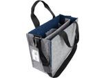 Laptoptasche Sigel Desk Sharing Bag Bicolor M, für Laptops bis 15,4″, 2 große Fächer/2 Seitenfächer, Tragegriffe, Schultergurt, Kunstfilz, dunkelblau-grau