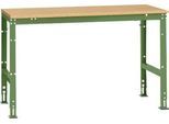 Manuflex Grundtisch UNIVERSAL Standard, Tischplatte Multiplex, 1500x800, resedagrün
