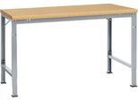 Manuflex Grundtisch UNIVERSAL Spezial, 1500 x 1000 mm, Multiplex natur, alusilber