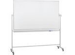 Franken Mobile Drehtafel, 360° schwenkbar, beidseitig beschreibbar, mit Stativ und Rollen, B 1800 x H 1200 mm, lackiert weiß