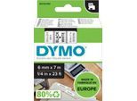 DYMO® Schriftbandkassette D1 43613, 6 mm breit, weiß/schwarz