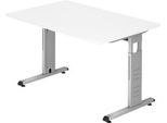 Schreibtisch ULM, C-Fuß, Rechteck, B 1200 x T 800 x H 650-850 mm, weiß