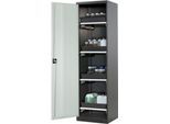 Chemikalienschrank Asecos CS-CLASSIC, Flügeltür, 4 Auszugswannen, 545x520x1950 mm, lichtgrau