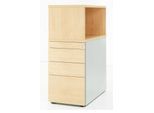Schäfer Shop Genius Standcontainer mit Aufsatzregal, abschließbar, seitliche Griffnut, ahorn