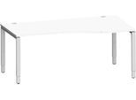Schäfer Shop Genius Freiformschreibtisch MODENA FLEX, Ansatz rechts, B 1800 mm, weiß