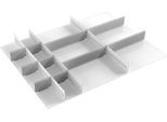 Schubladeneinsatz Treston, 3 Unterteiler & 10 Mittelplatten, B 900 mm, für Serie 90 mit H 100 mm