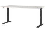 Schreibtisch Agenda, mechanisch höhenverstellbar, B 1600 x T 800 x H 680-910 mm, Lichtgrau/Schwarz