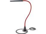 LED-Tischleute Bauer & Böcker Comet, 10 W, 960 lm, 2700-5500 K, dimmbar, neigbar, Gestensteuerung, L 750 mm, Aluminium, schwarz-rot