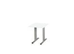 Schäfer Shop Select Besprechungstisch Planova Basic, Quadrat, T-Fuß, B 800 x T 800 x H 717 mm, weiß/weißaluminium RAL 9006