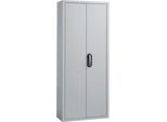Magazinschrank, 1690 mm hoch, 14 Böden, ohne Kästen, mit Türen, hellsilber