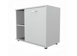 Schäfer Shop Select Sideboard, mit Drehtür, abschließbar, Spanplatte, B 800 x T 420 x H 663 mm, rechts anstellbar, lichtgrau