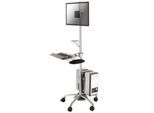 Arbeitsstation Neomounts by NewStar FPMA-MOBILE1800, f. Monitor 10-27"/Tastatur/Maus/PC, höhenverst., 25° neigbar