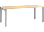Schäfer Shop Select Schreibtisch LOGIN, 4-Fuß, B 1600 x T 800 x H 740 mm, Ahorn/weißalu
