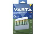VARTA Batterie-Ladegerät Eco Charger Multi Recycled, für NiMH-Akkus, USB-C, 100-240 V, inkl. 8x AA 2100mAh Akkus