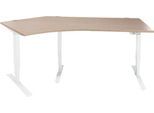 Schäfer Shop Genius Winkelschreibtisch AERO FLEX, elektrisch höhenverstellbar, 135° Winkel rechts, B 2165 mm, Eiche/weiß + Memorypanel