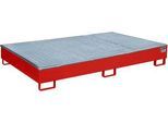 Bauer Regalwanne RW-GR 2200-2 PE, mit PE-Einsatz, mit Gitterrost, L 2165 x B 1315 x H 510 mm, feuerrot RAL 3000