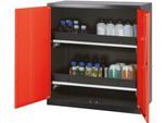 Chemikalienschrank Asecos CS-CLASSIC, Flügeltür, 2 Auszugswannen, 1055x520x1105 mm, verkehrsrot