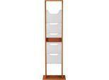 Update Display Boden-Prospektständer WoodMagazine, 10 x DIN A4, doppelseitig, Buchenholz, Acrylglas, freistehend, Buche