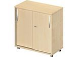 Schäfer Shop Select Schiebetürenschrank LOGIN, 2 Ordnerhöhen, B 800 x T 420 x H 788 mm, Ahorn Dekor/Ahorn Dekor