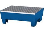Auffangwanne ASECOS, Stahl, mit Gitterrost u. Sockelfüßen, 60 l Auffangvolumen, B 635 x T 785 x H 268, lackiert