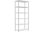Schulte Lagertechnik Fachbodenregal Steckystem MULTIplus250, Grundregal, B 1000 x T 500 x H 2500 mm, 6 Böden, Kreuzstrebe, bis 1700 kg, lichtgrau