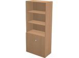 Schäfer Shop Genius Regal-Schrank-Kombination TETRIS WALL, 5 Ordnerhöhen, B 800 x T 440 x H 1880 mm, Buche-Dekor