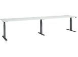 Schäfer Shop Select Schreibtisch ERGO-T 2.0 Big, elektr. höhenverstellbar, Rechteck, T-Fuß, B 3600 x T 800 x H 640-1300 mm, lichtgrau/anthrazit