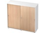 Schiebetürenschrank TOPAS LINE, 3 OH, weiß/Eiche