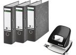 Sparset Leitz® Ordner 1080, 80 mm, 20 Stück + Gratis Leitz® Locher NeXXt Serie 5008, schwarz