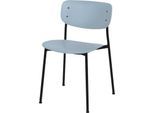 meet by Paperflow Bistrostuhl SOHO, stapelbar, Gestell schwarz, Kunststoff-Sitz blau, 2er-Set