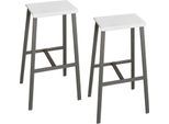 Barhocker Meeting Point, Industriedesign, weiß, Rohstahlbeine, Sitzhöhe 770 mm, 2 Stück