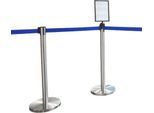 Absperrpfosten, 2 Stück + Tafel, blau