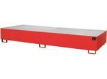 Regalwanne Typ RW/GR 3600-3, mit Gitterrost, rot RAL3000