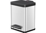Tretmülleimer Hailo Öko Duo Plus M, 2 x 9 l, rechteckig, Edelstahl