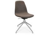 Konferenzsessel Topstar Sitness Life 1.1, dreh-/sitzhöhenverstellbar, ohne Armlehnen, B 460 x T 390 x H 450-480 mm, 4-Fußgestell, Alu matt & Stoff, braun