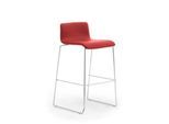 Barhocker Zerosedici, stapelbar, Gestell chrom, Bezug rot, 2 Stück