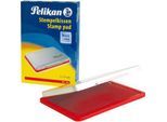 Pelikan Stempelkissen Gr. Nr. 2, für Gummi- und Polymerstempel, in Metallicgehäuse, 70 x 110 mm, rot
