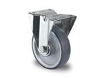 CASCOO Bockrolle P2V2, mit Rad-ø 125 mm x B 32 mm, Polypropylen-Felge, Elastomer-Lauffläche, grau, Rollenlager, bis 135 kg